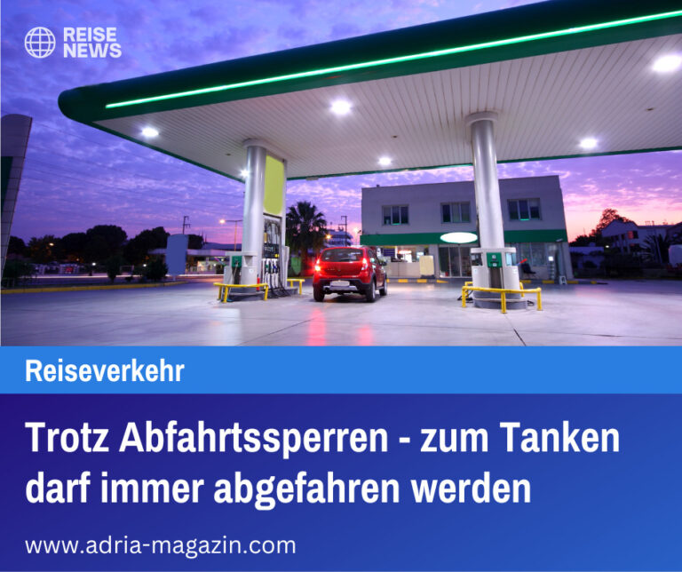 Trotz Abfahrtssperren - zum Tanken darf immer abgefahren werden