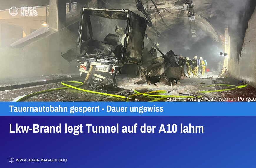 Lkw-Brand legt Tunnel auf der A10 lahm